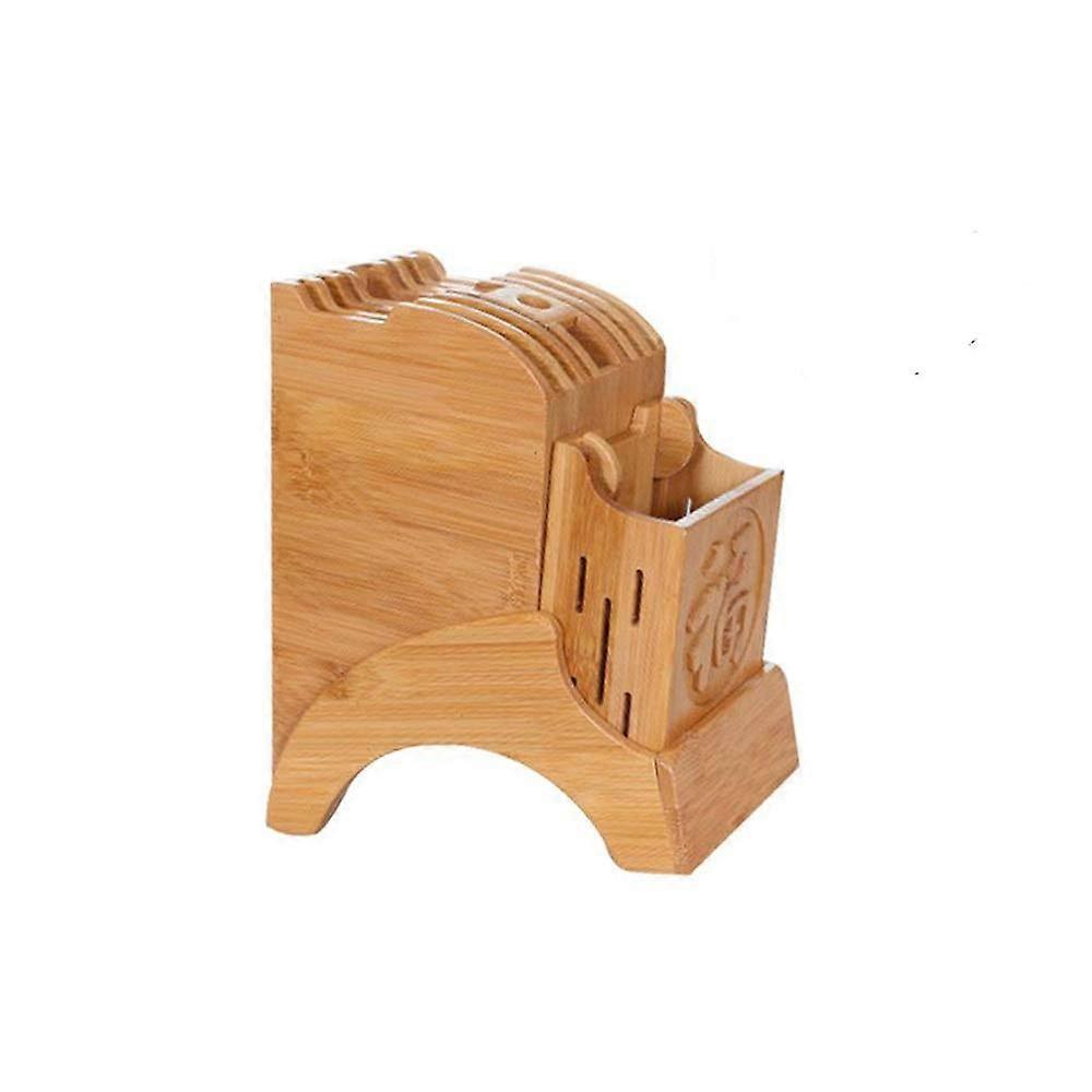 Bamboo Kitchen Utensil Holder with Quick Drainage, MultiCompartment Chopstick Storage Rack