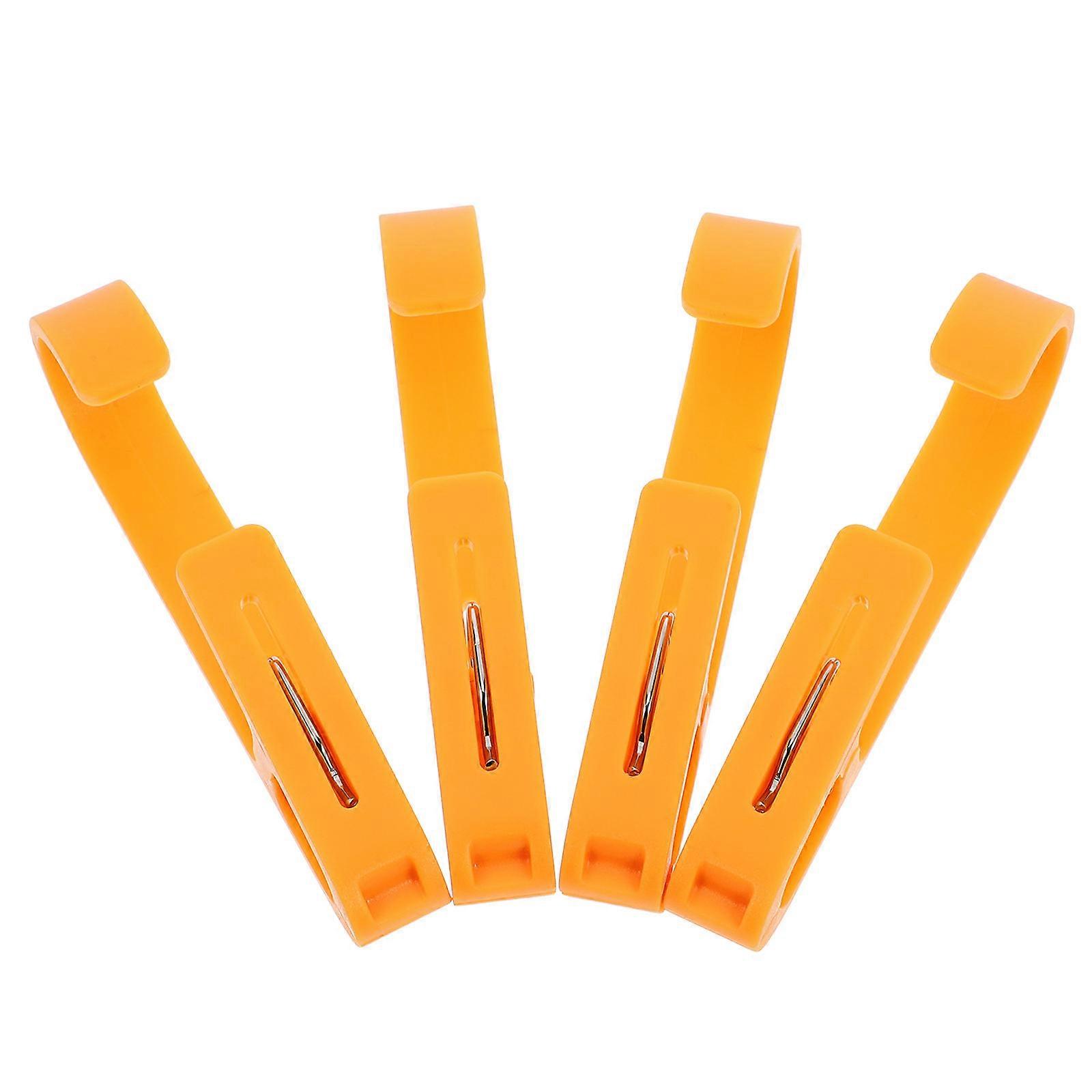 Clothespin Orange Plastic Sock Hangers for Hanging 4Pcs ABS Laundry Clips
