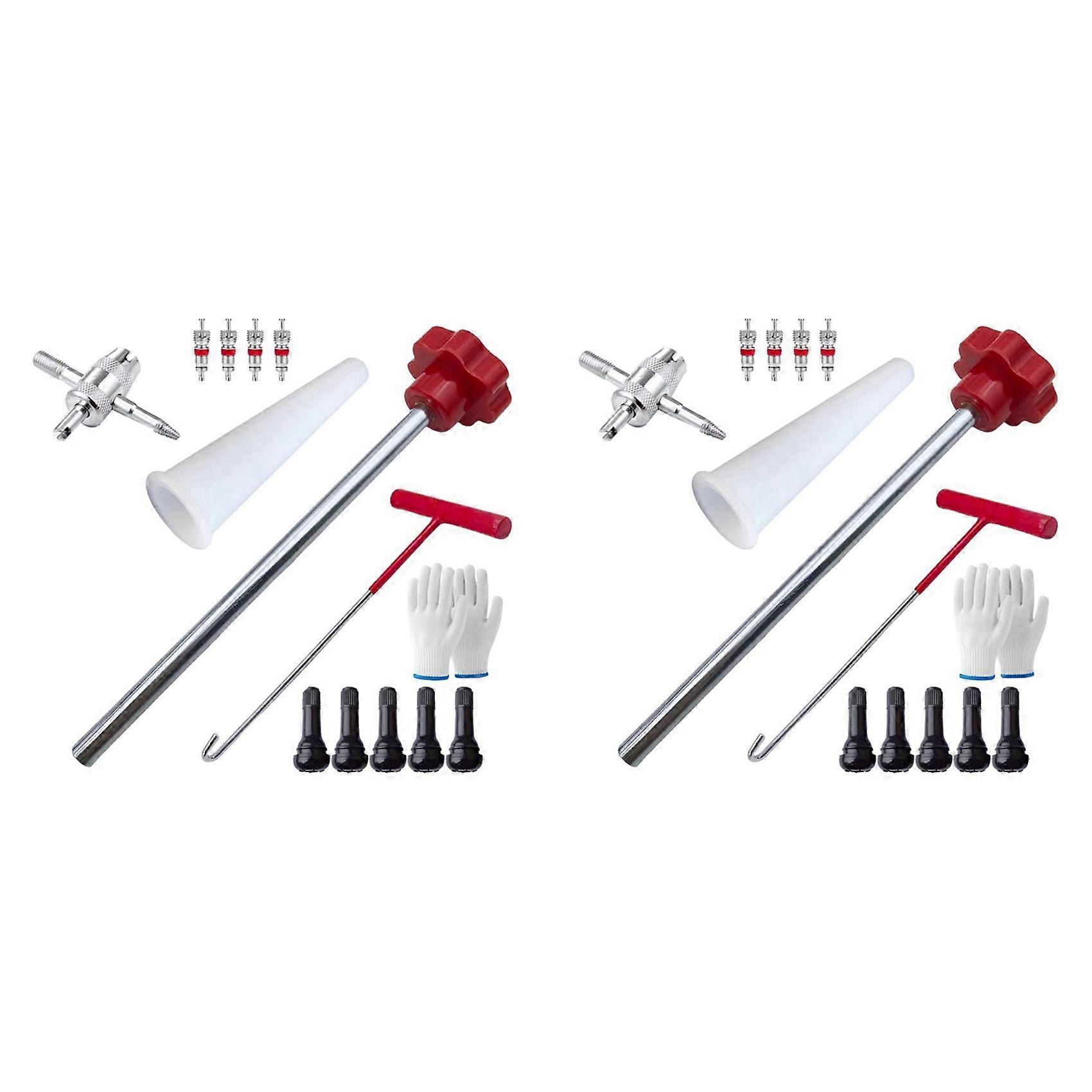 Quick Change Tire Valve Tool Kit Valve Stem Tire Valve Stem for TR413 Valve Replacement and Installation Tool Kit 26pc B