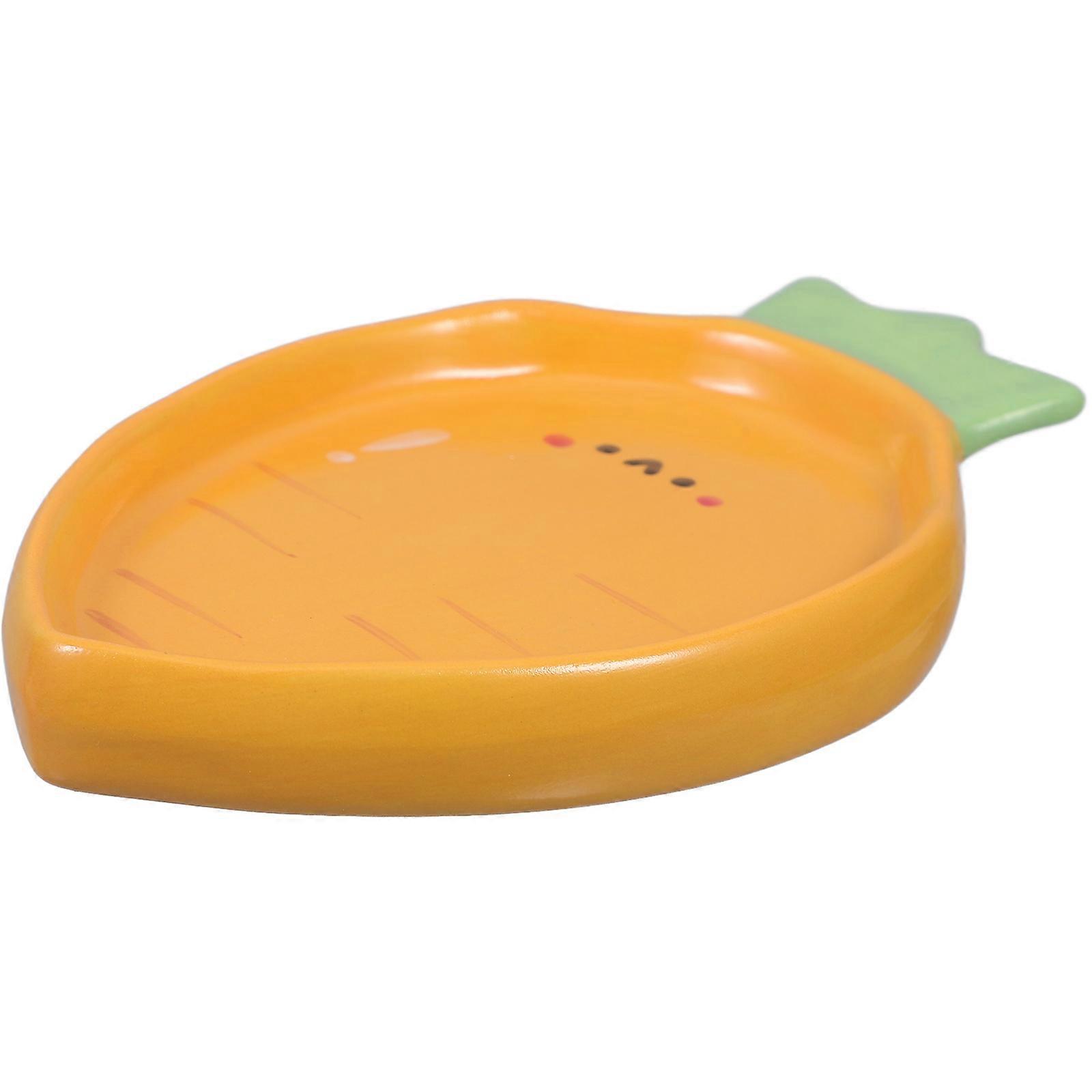 Fruit Plate Ceramic Appetizer Plate for Kitchen Use Carrot Shape Orange