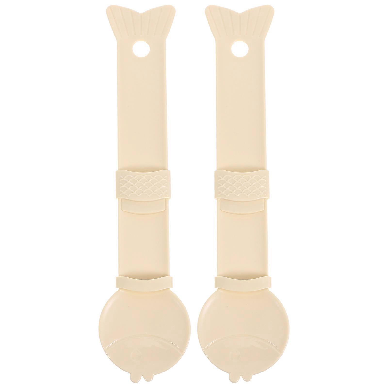 Katzenfutterlöffel für Nassfutter, 2 Stück, beige, ABS