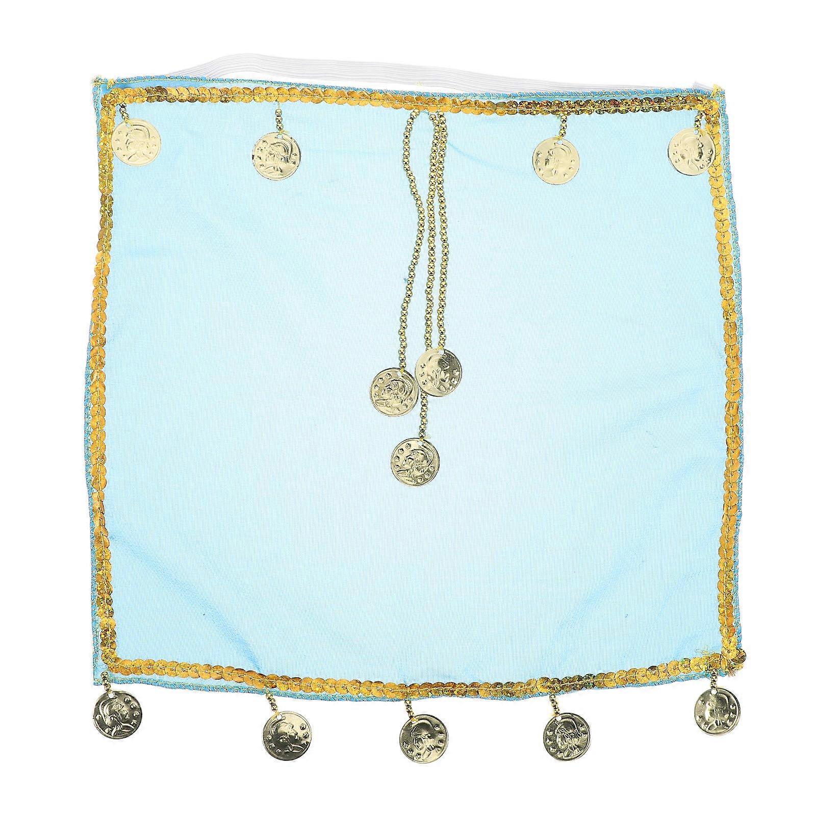 Indian Dance Belly Dance Veil for Performance Sky-Blue Chiffon Accessory