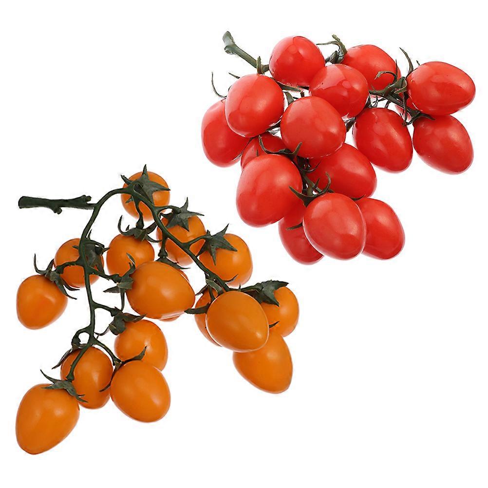 Artificial Cherry Tomato String for Photography Props 2Pcs Lifelike Fruit