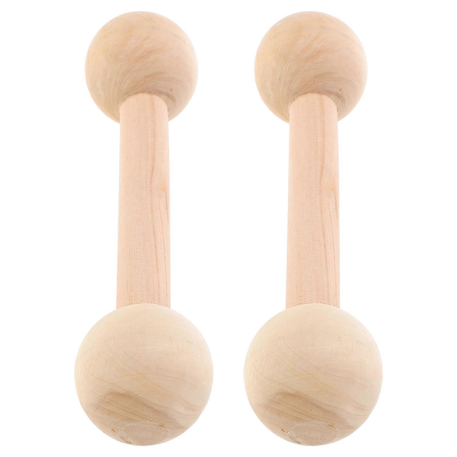 Toddler Dumbbells Wooden Dumbbells Handheld Weights 8Pcs for Gym
