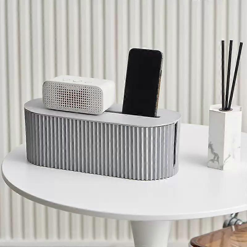 Cable Management Box for Desk and Home with ChildSafe Concealment and Ventilation, Gray