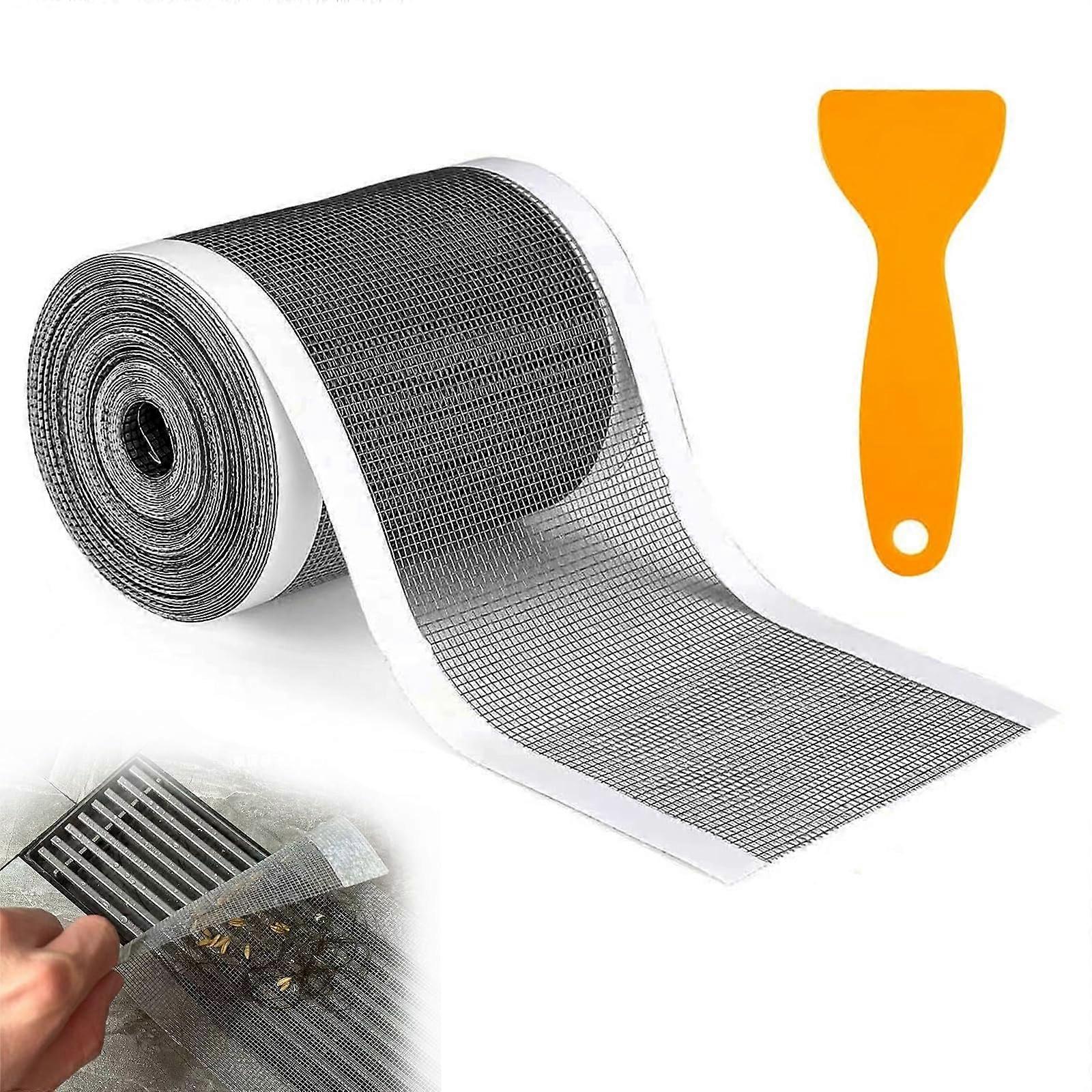 Drain Hair Catcher Rectangle Shower Drain Mesh 7 Cm X 10 M Rectangular Sink Strainer With Plastic Spatula