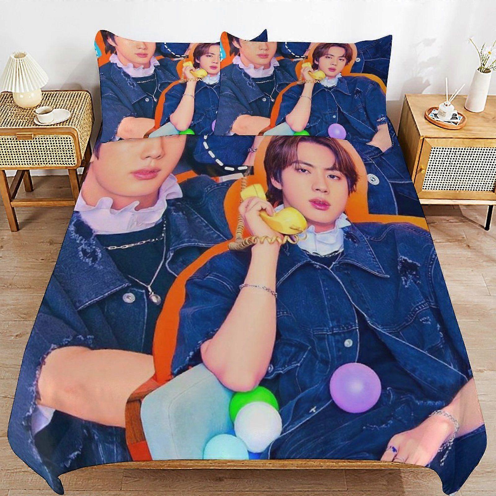 BTS Consistent Comfort Durable Thread Weave Soft Zipper Duvet Cover Sets Machine Wash Safe