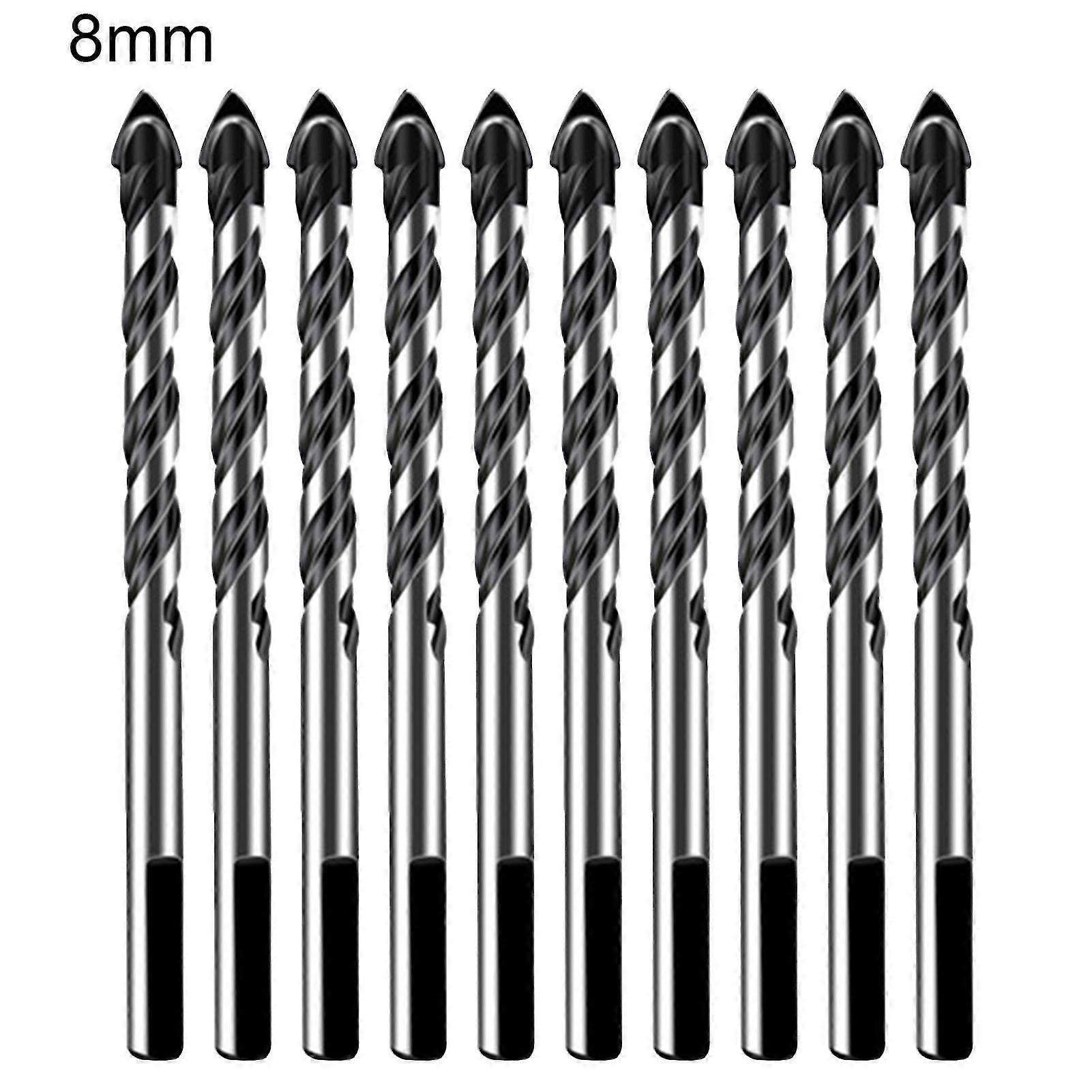 5pcs/10pcs Multi-purpose Cross Twist Drill Bit High Hardness Wear-resistant Anti-rust Sharp Triangle Drill Bit For Ceramic Tile