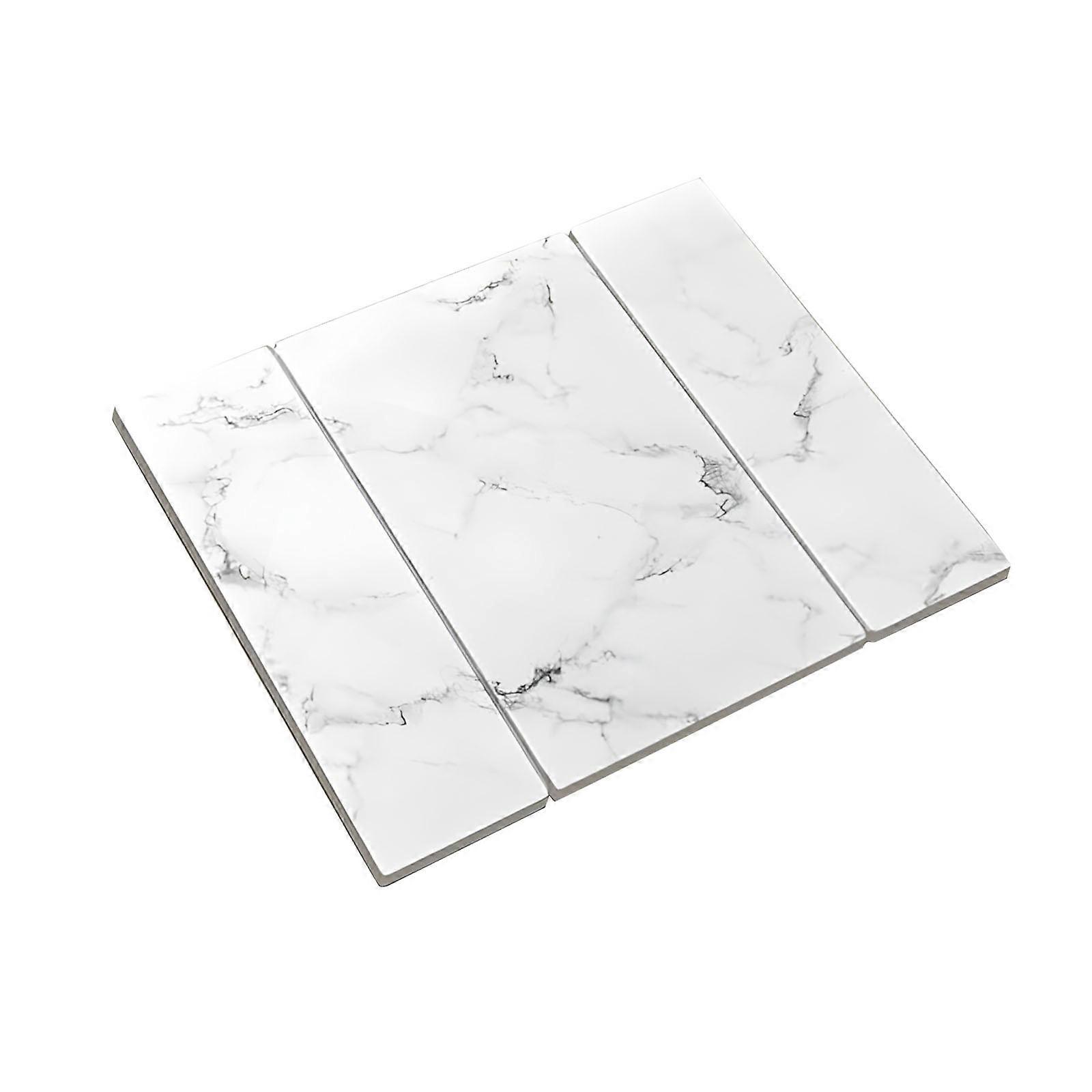 Oversized Diatomite Kitchen Mat For Drying Dishes 3 Layer Construction High Absorbency Marble Design  White