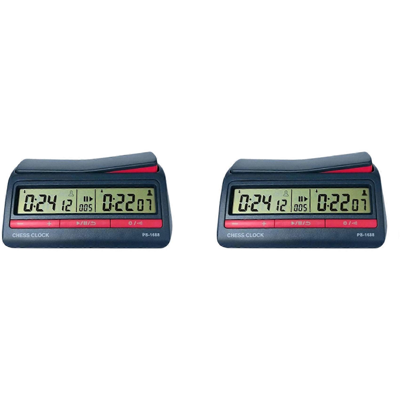 2X Professional Advanced Chess Digital Timer Chess Clock Count Up Down Board Game Clock PS-1688