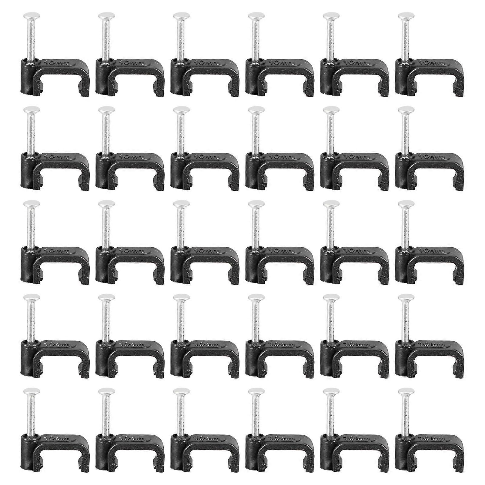 Black J Hooks Half Clamps for Cable Fixing Ties 100Pcs Support Clamps