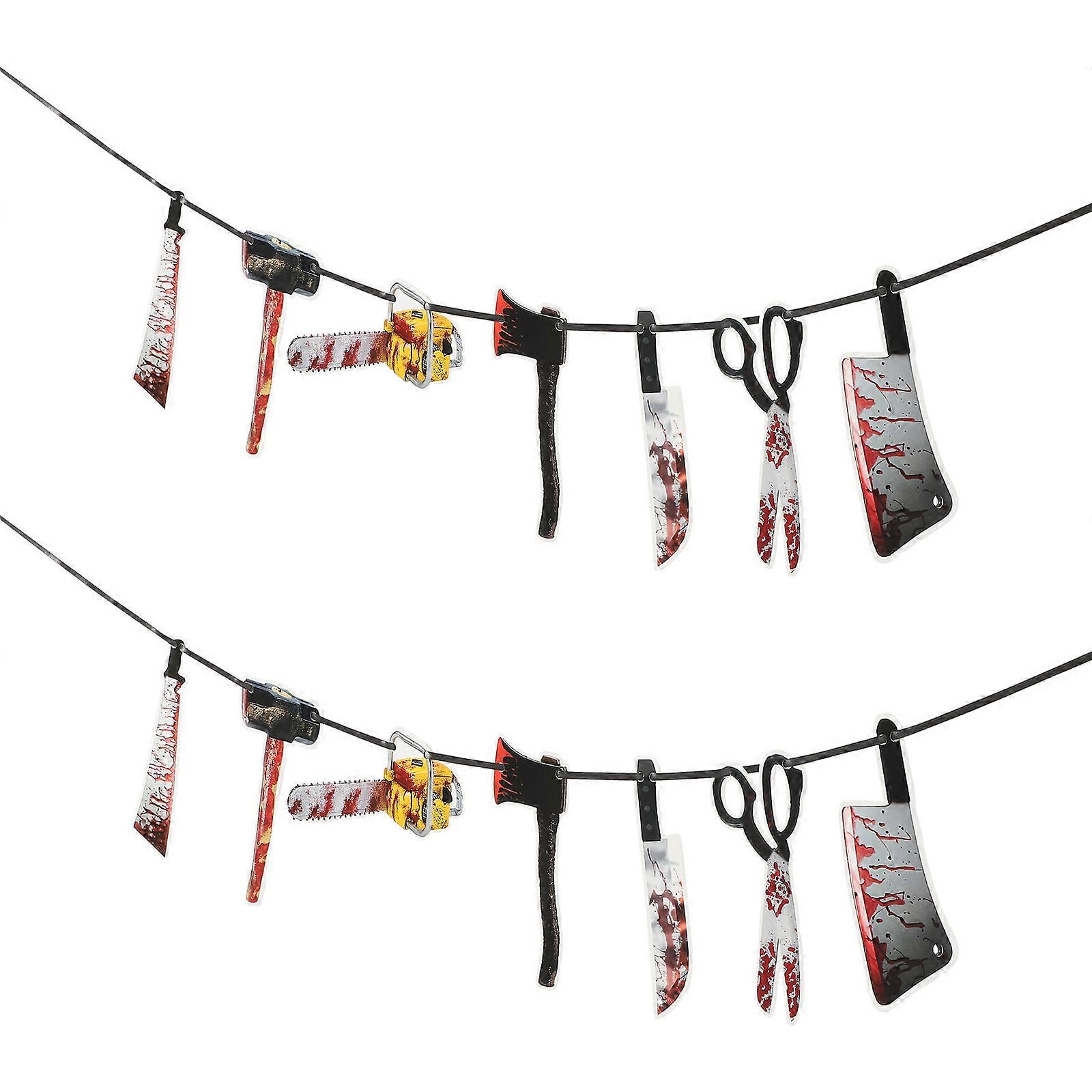 Halloween Decorative Hanging Flags Paper Flags for Party 6Sets