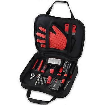 Kit de aseo para perros de 6 piezas Negro-rojizo