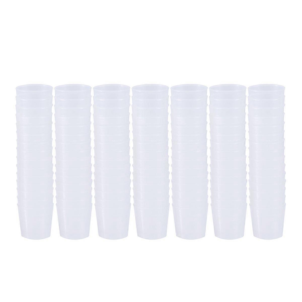 60pcs 30ml Plastic Graduated Cups Measuring Scale Cups Transparent Liquid Container Measurement Cups
