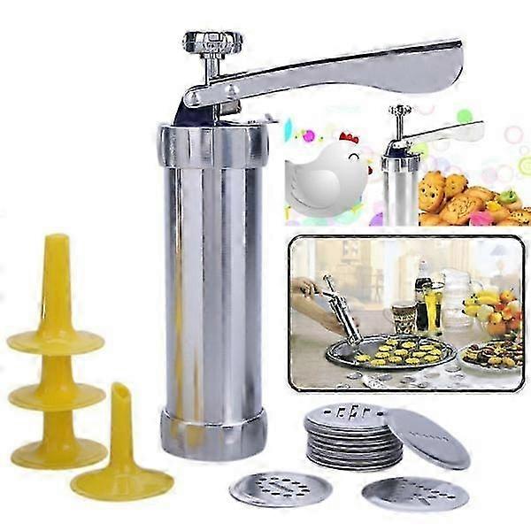 2025 Biscuit Press Set cake Machine including 20 designer Silver