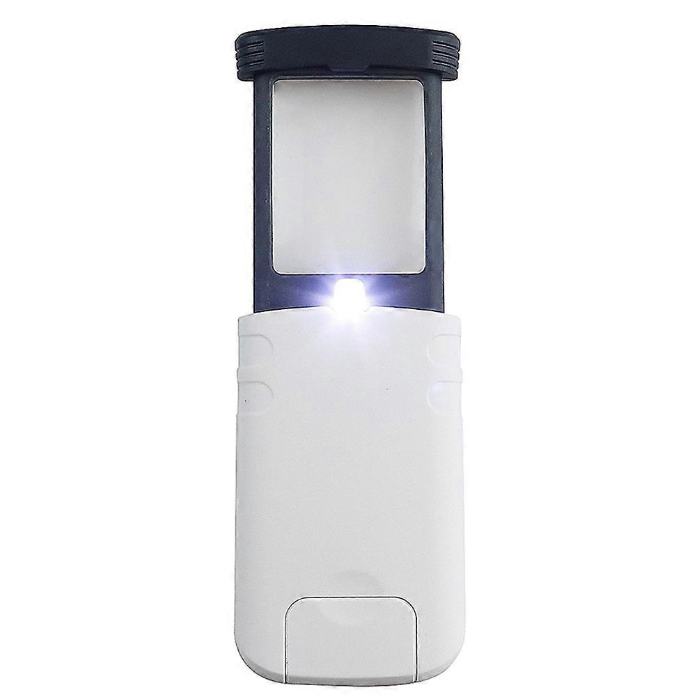Portable 4X Magnifier with LED Lights Foldable Pocket Microscope for Detailed Viewing