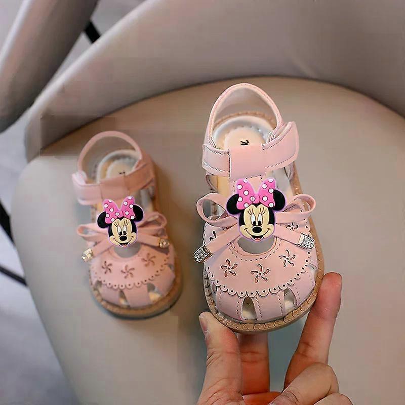 Disney children minnie Baby Cute Toddler Shoes Girls Sandals Cartoon Slippers Mickey Mouse Summer Beach Shoes