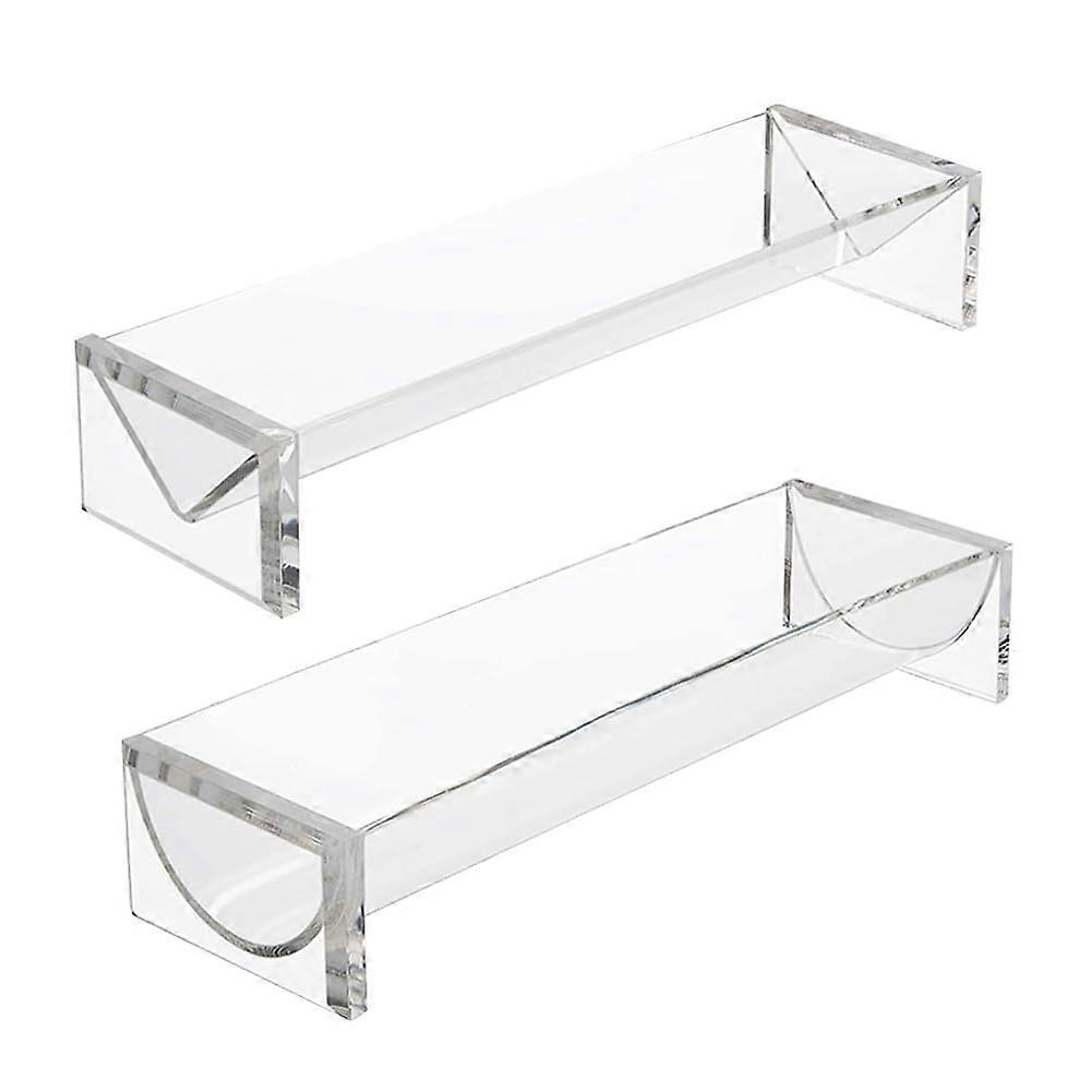 Pack of 2 Clear Acrylic Cracker Serving Trays, Rectangular Biscuit and Snack Holder for Parties