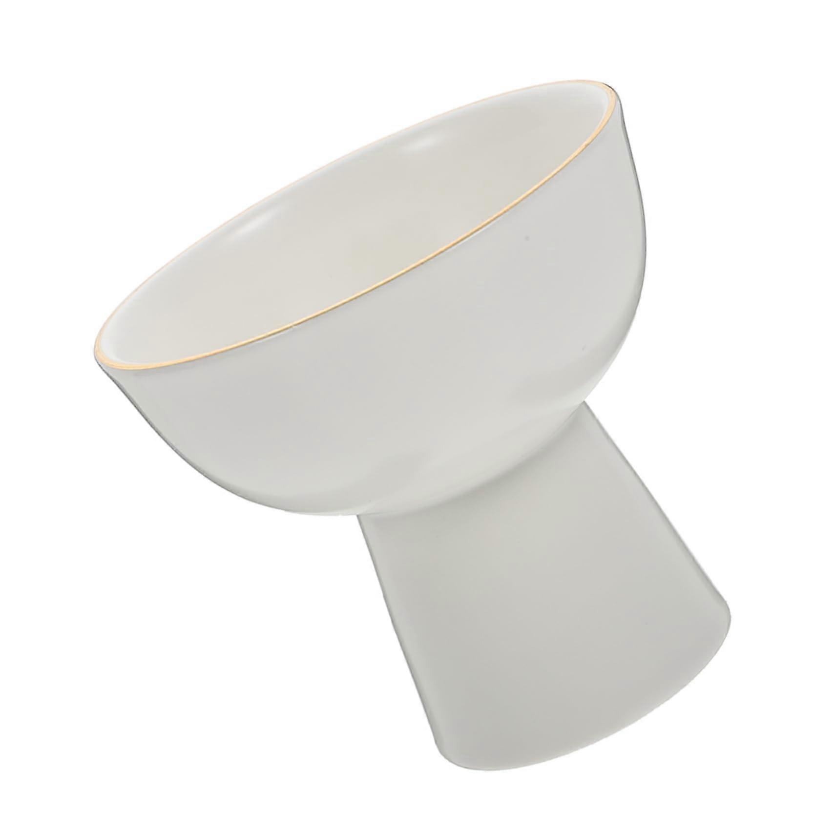 Ceramic Dessert Cup with Creative Footed Design, White Goblet for Ice Cream, Salad and Snacks