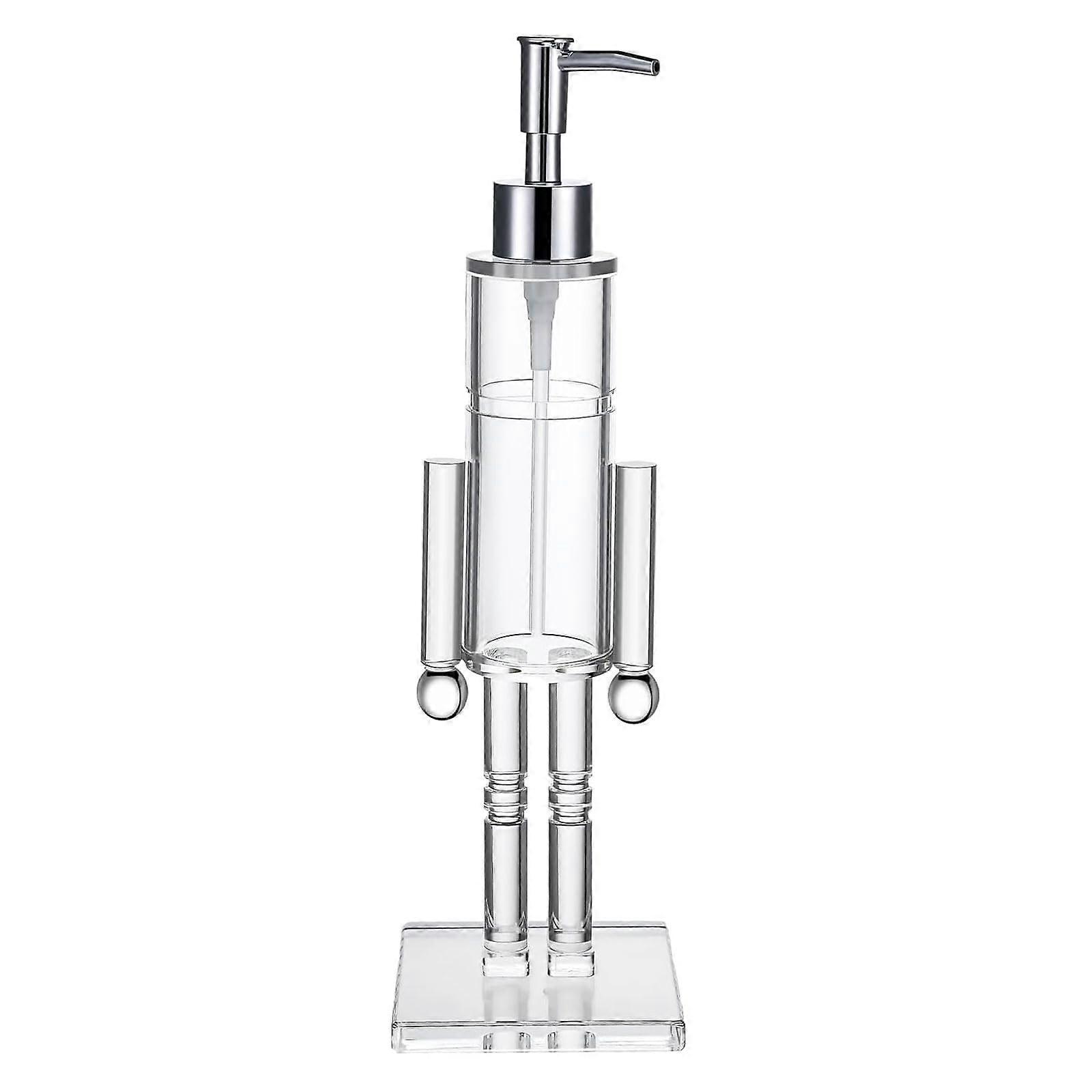 Christmas Nutcracker Soap Dispenser Clear Acrylic 5.5oz Leak Pump for Kitchen or Bathroom