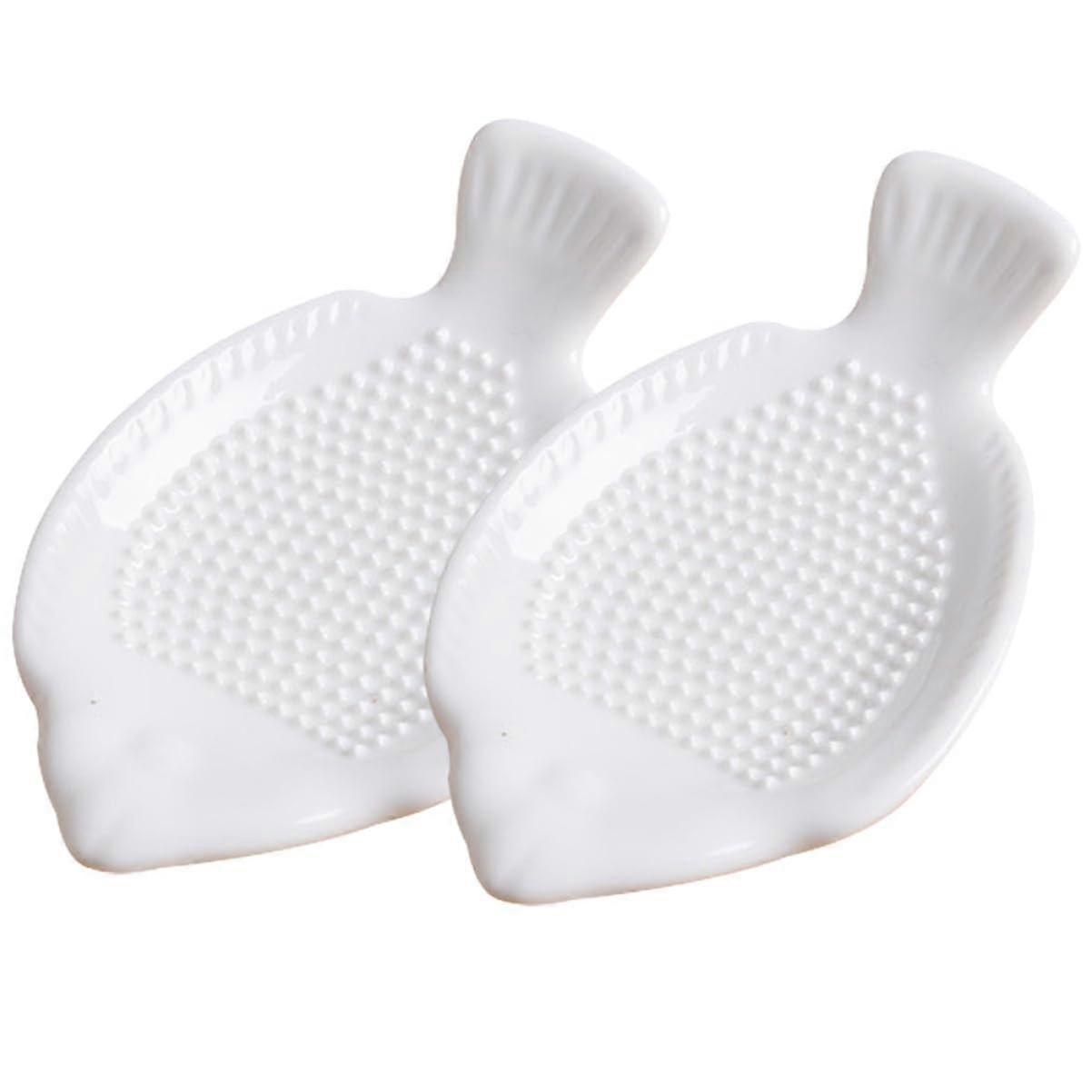 Garlic Grater and Pumpkin Masher Set, Ceramic Ginger Plate, Sharp NonSlip Grip, Easy Clean