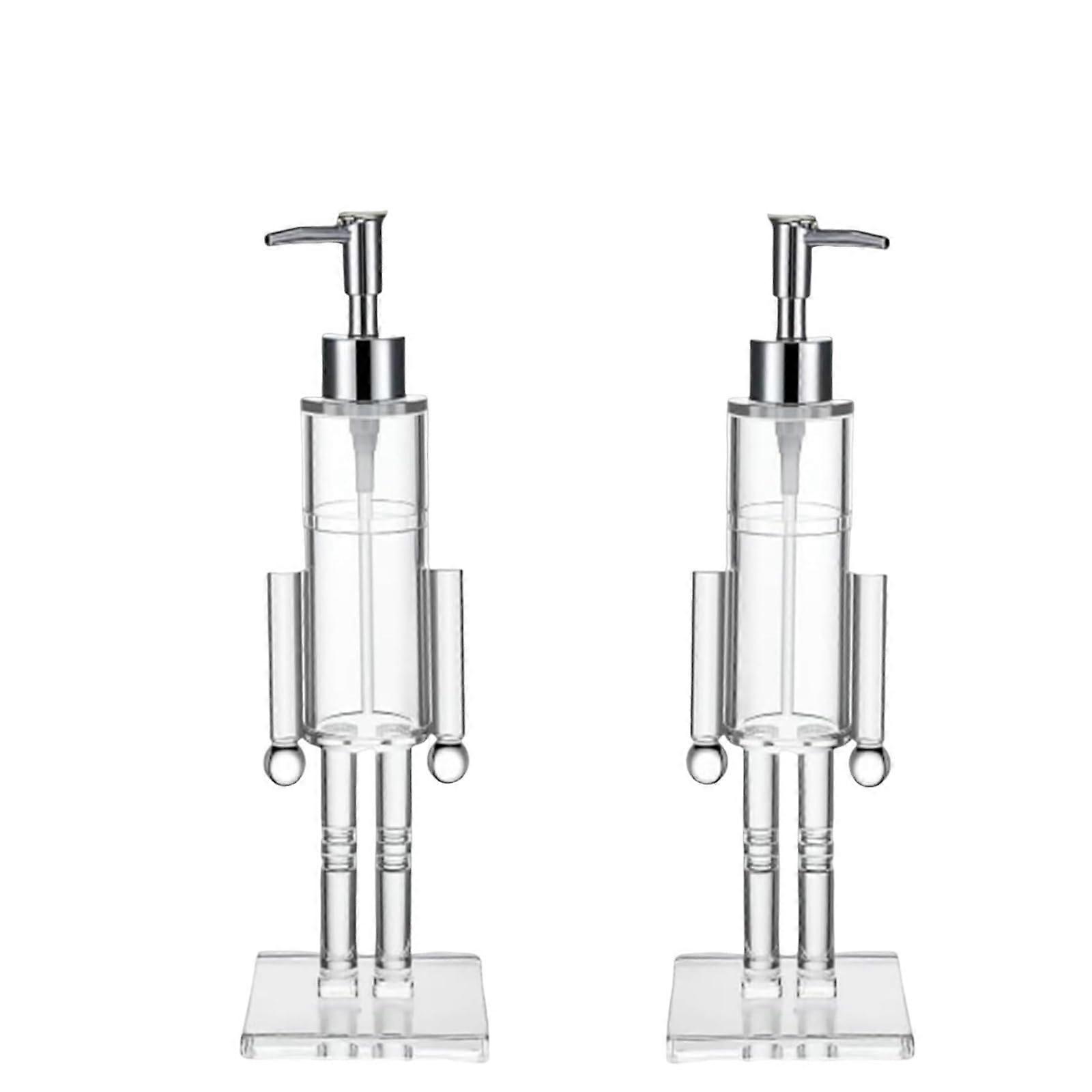 Christmas Soap Dispenser Clear Acrylic Nutcracker Design, Refillable Lotion Pump for Holiday Decor