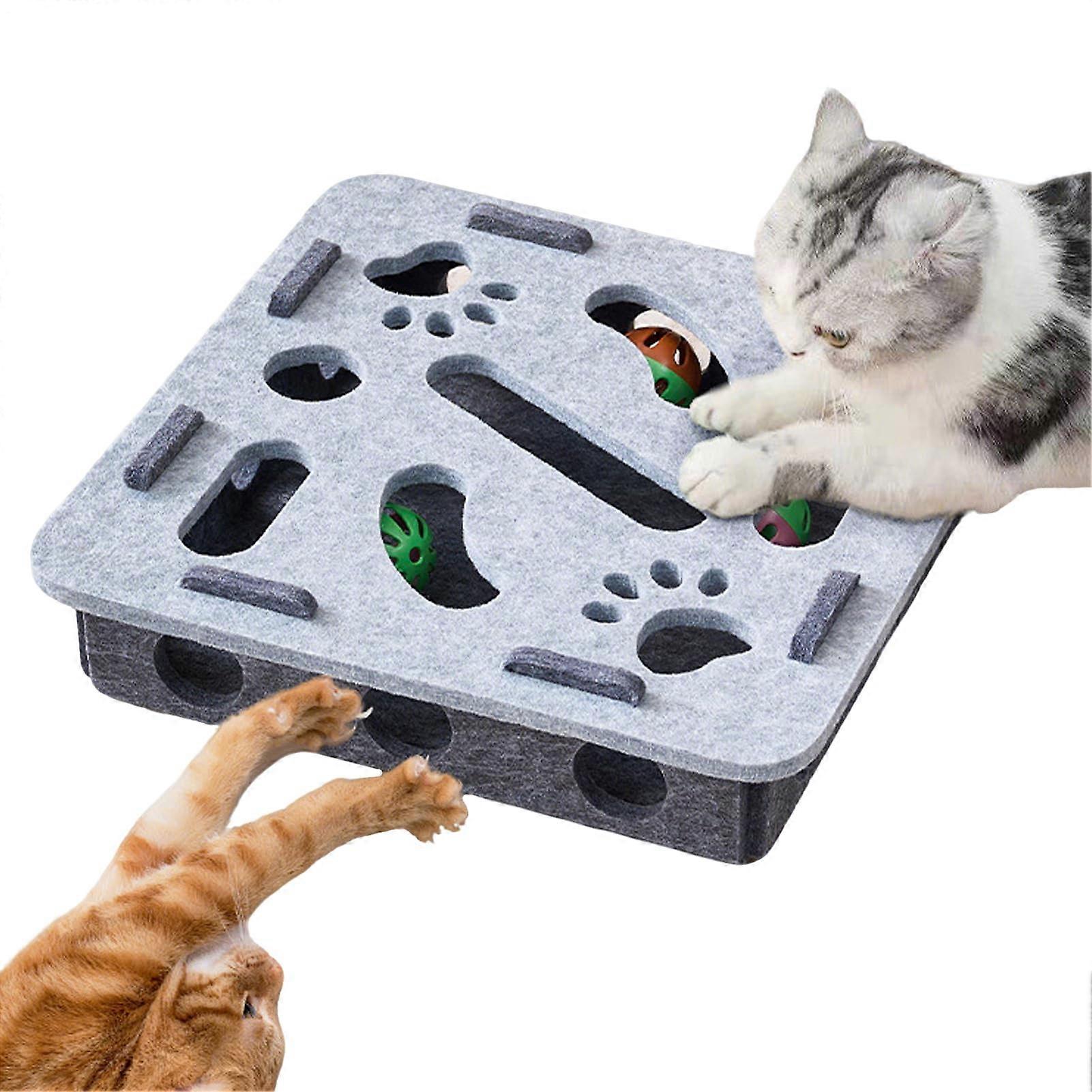 Cat Puzzle Toy with Hidden  Chambers, Interactive Cat Maze for Indoor Mental Stimulation