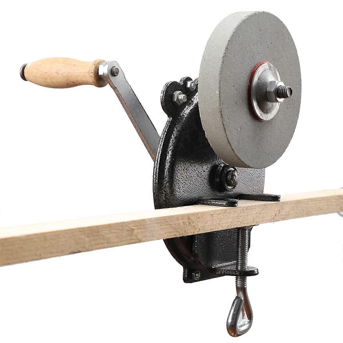 Manual Knife Sharpener with HandCrank, Fast Multipurpose Blade Grinding for Kitchen and Garden