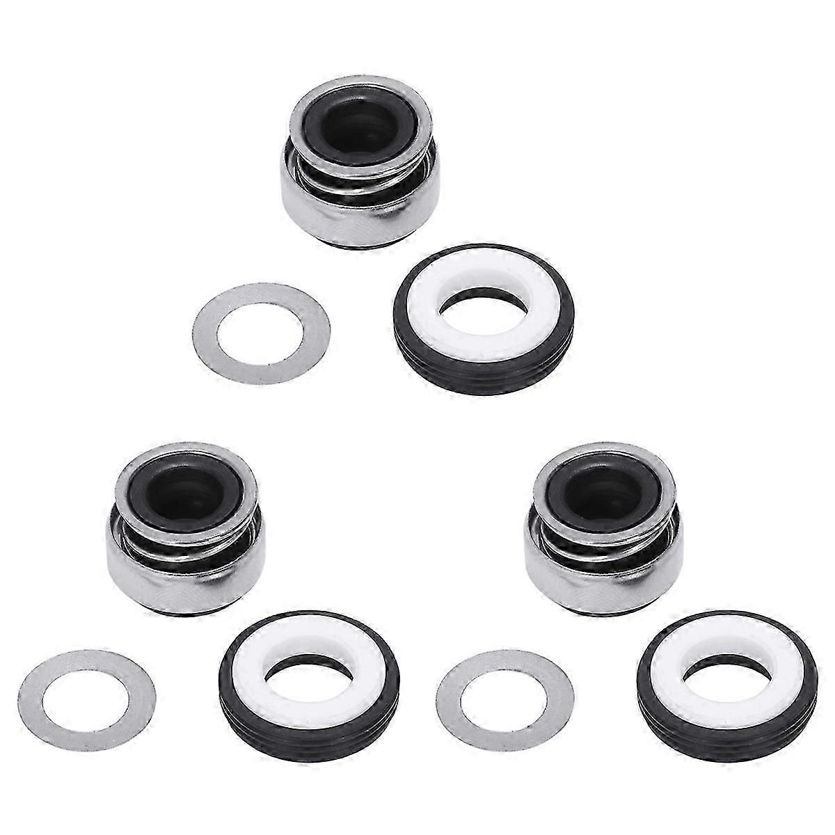 3x 12mm Coiled Spring Rubber Bellow Pump Mechanical Seal 301-12