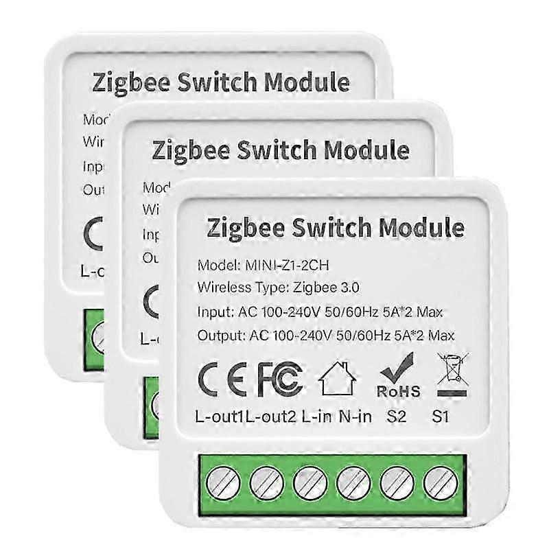 Tuya ZigBee 3.0 Smart Dimmer Switch Module, Supports 2 Way Control Dimmable Light Switch, Work with Alexa Google Home