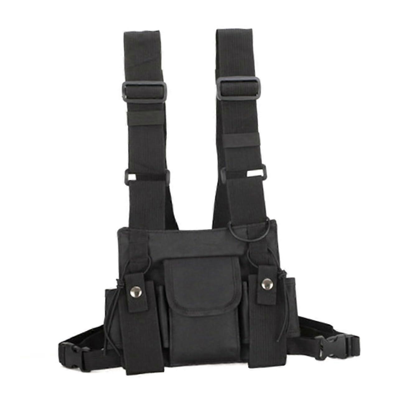 Multipurpose Tactical Vest Chest Pack with Multiple Storage Pockets for Hiking Camping Hunting