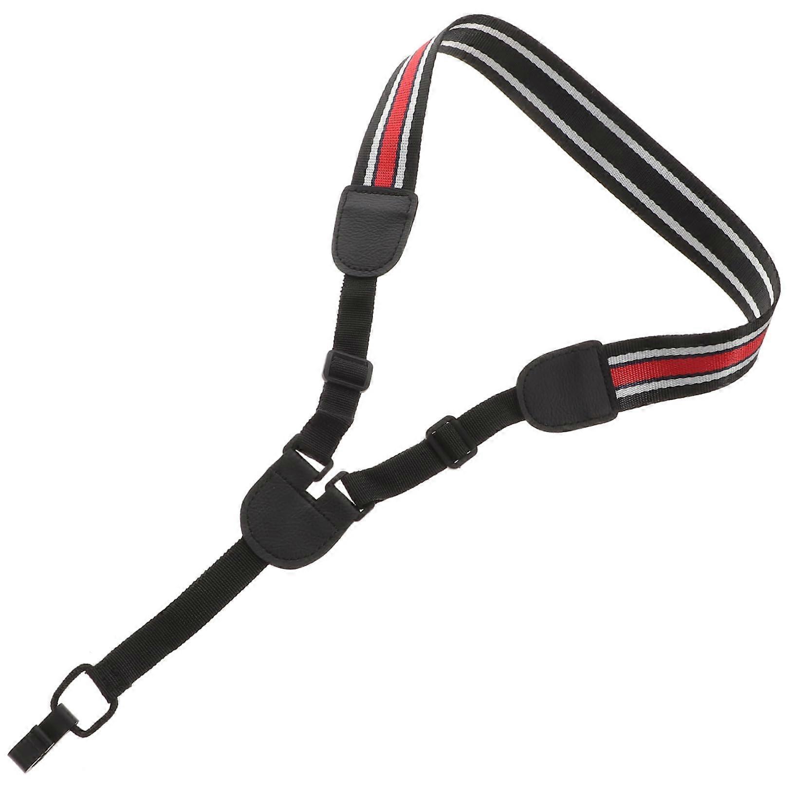 Adjustable No Drill Nylon Ukulele Strap with Comfort Shoulder Pad and Stylish Woven Pattern