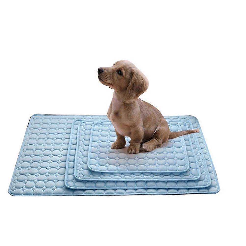 Self Cooling Dog Blanket for Pets Blue Cooling Summer Sleeping Mat