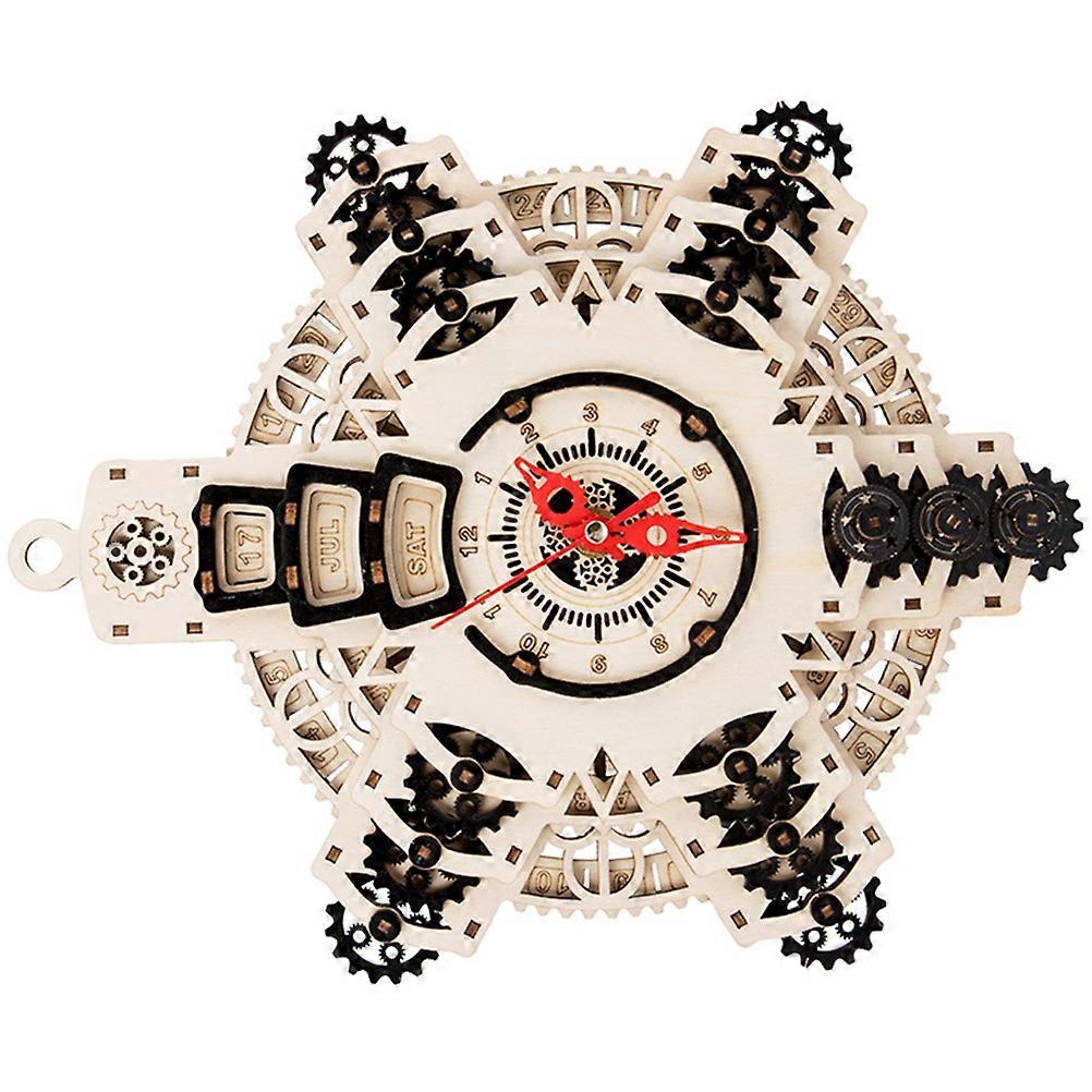 DIY Wooden Clock Kit for Decor 1Set Puzzle Clock Model