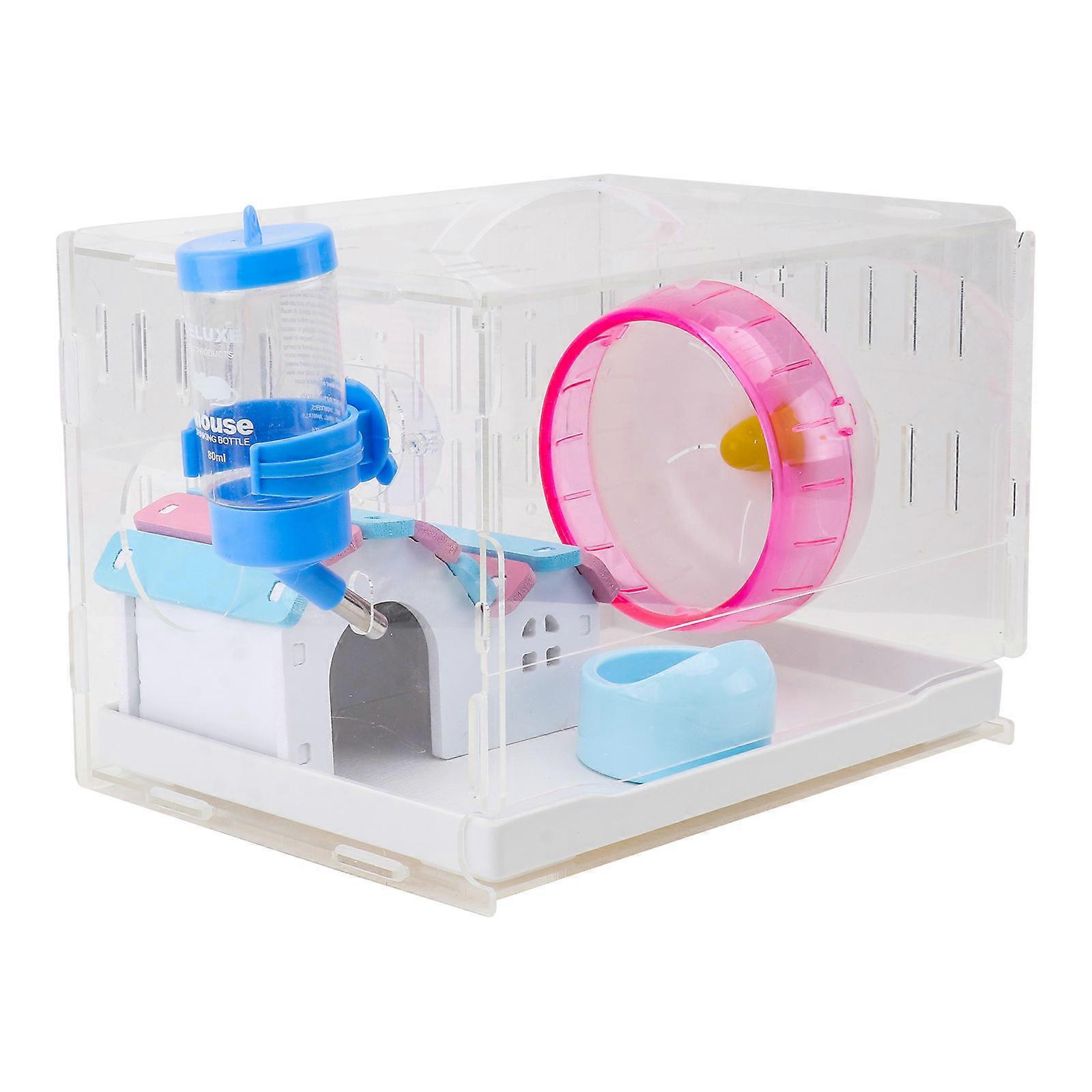 Single Layer Drawer Hamster Cage Acrylic for Pet Use 1Set Assorted Color