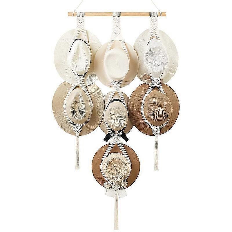 Wall Mounted Hat Rack Hanger Display Organizer Boho Style