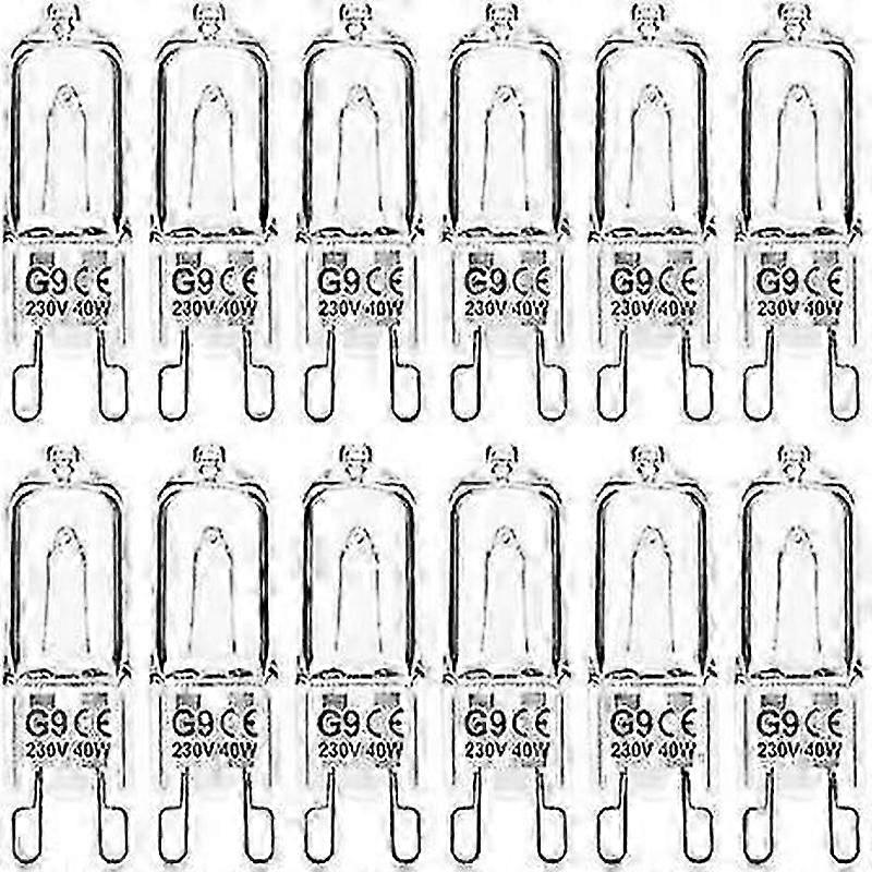 40W Dimmable G9 Halogen Light Bulbs 12 Pack