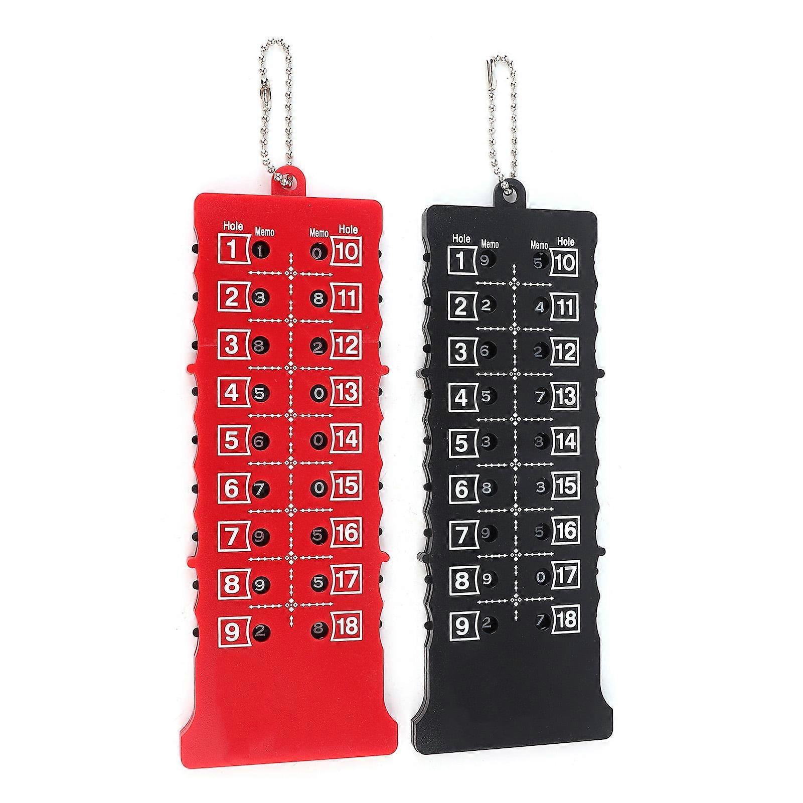 ABS Score Tracker, 18 Hole Counter, Pocket,Sized, Simple Button Operation, Black+Red