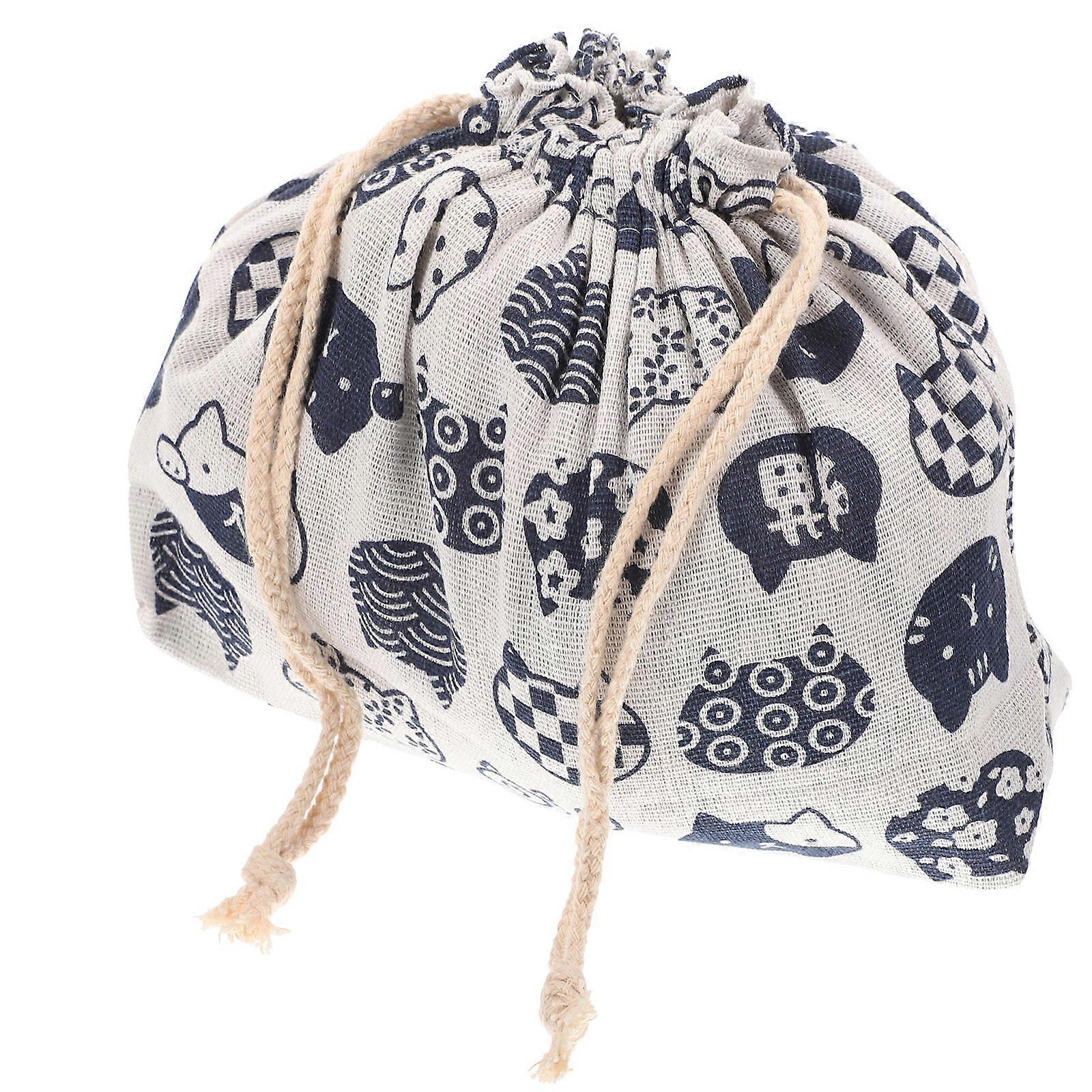 Reusable Drawstring Lunch Bag for Storage 4Pcs Portable Bento Box Set