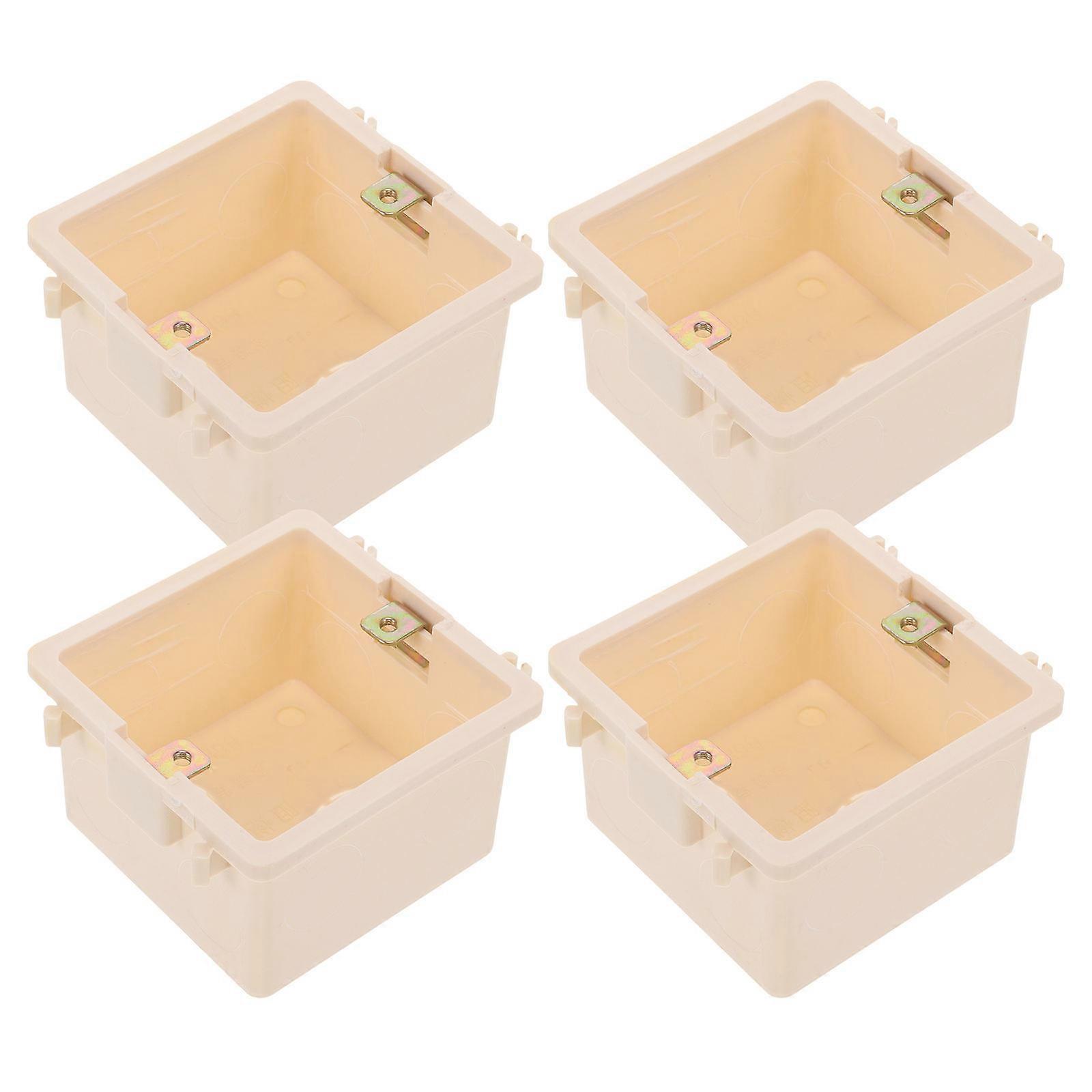 Electric Mounting Box 86 Type Socket Box for Cable Management 8Pcs White Plastic