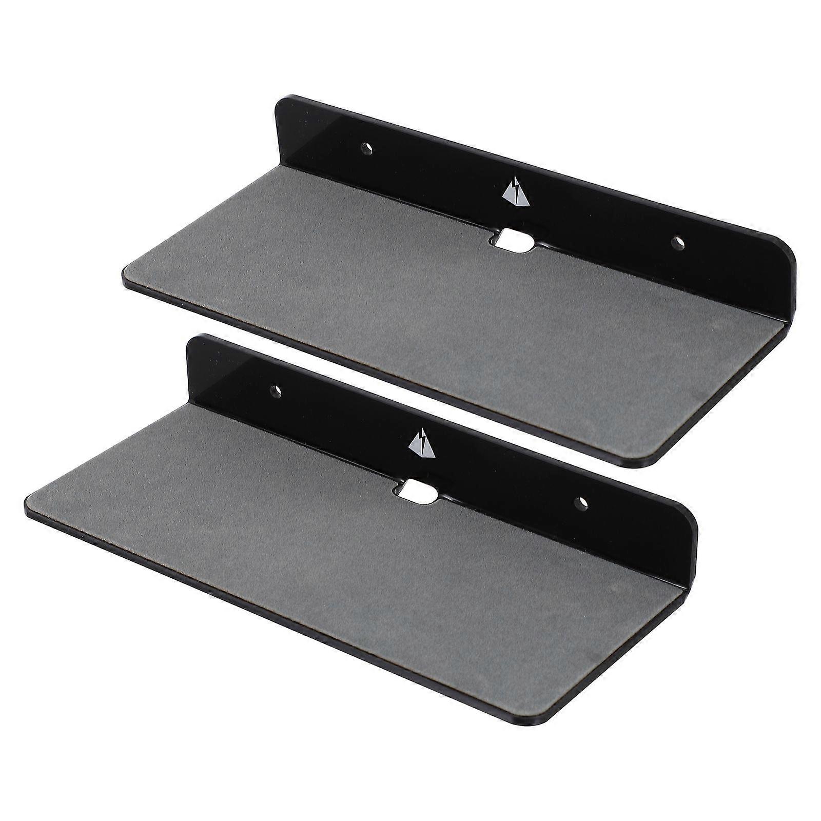 Black Acrylic Speaker Wall Storage Bracket for Storage Use 2Pcs Pack