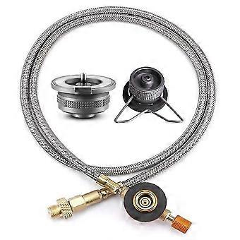 Adaptador de gás para fogão de camping ao ar livre, conversor de fogão dividido, mangueira de conexão, acessórios para equipamentos de cozinha e camping ao ar livre SH