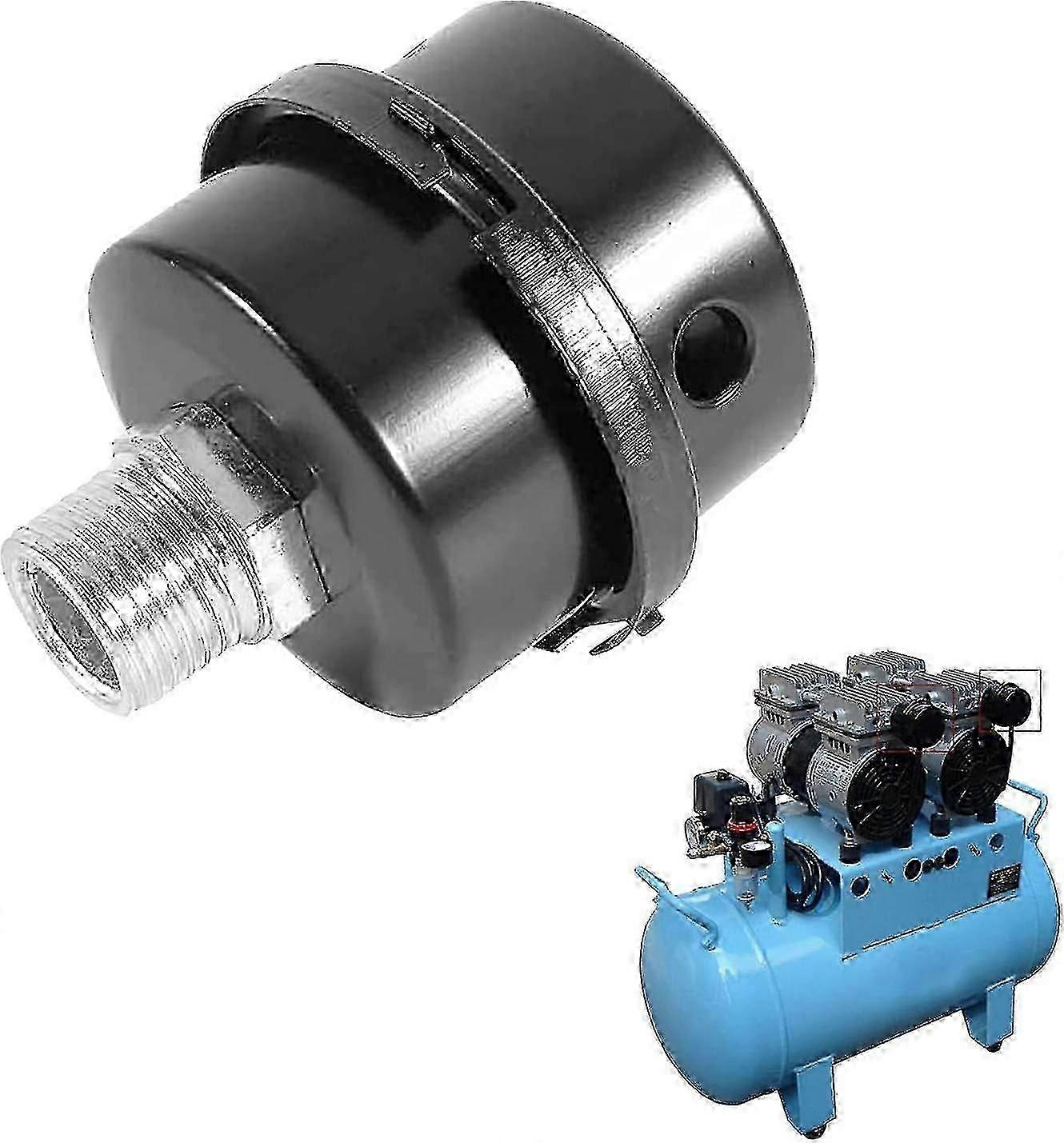 Intake Filter Muffler Air compatible with Compressor Black Metal Threaded Comp