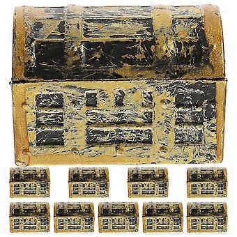 Mini Baú do Tesouro Pirata, Caixa de Tesouro de Plástico para Decoração, 40 Peças