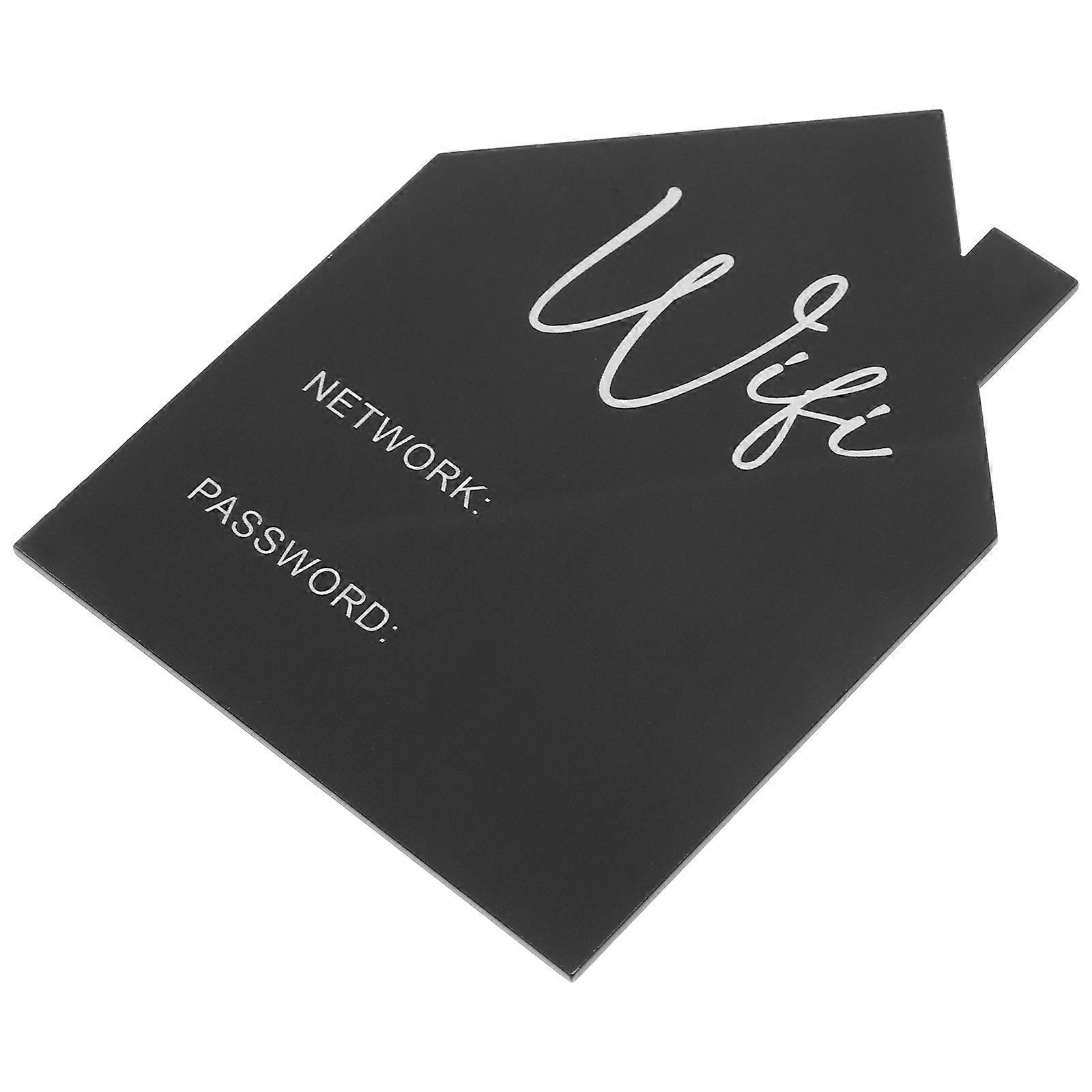 WiFi Password Display Sign WiFi Board Guest Room Essentials Black Rectangular 1Set