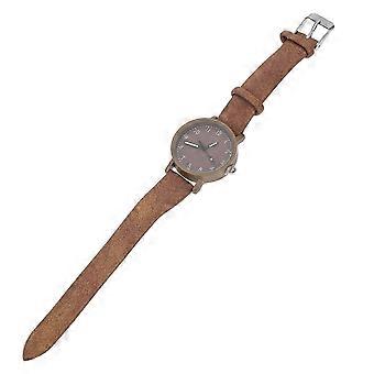 Quarz-Armbanduhr, schlicht, für Damen, 1 Stück, braun