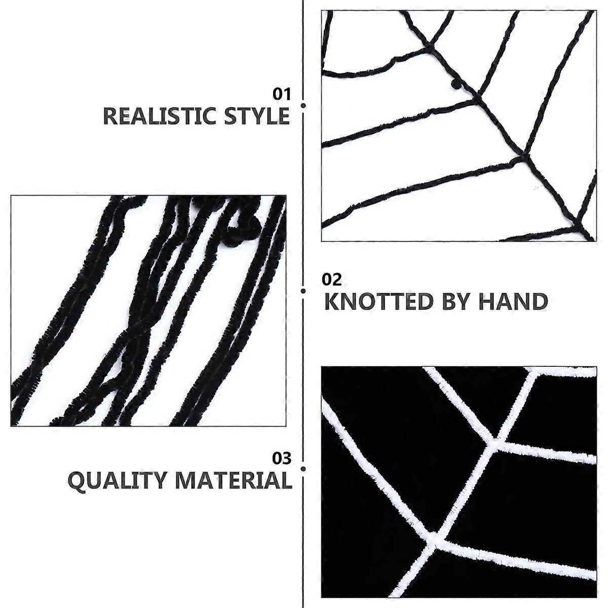 3pcs Halloween Party Props Extra Large Spider Web Simulation Plush Spider Web