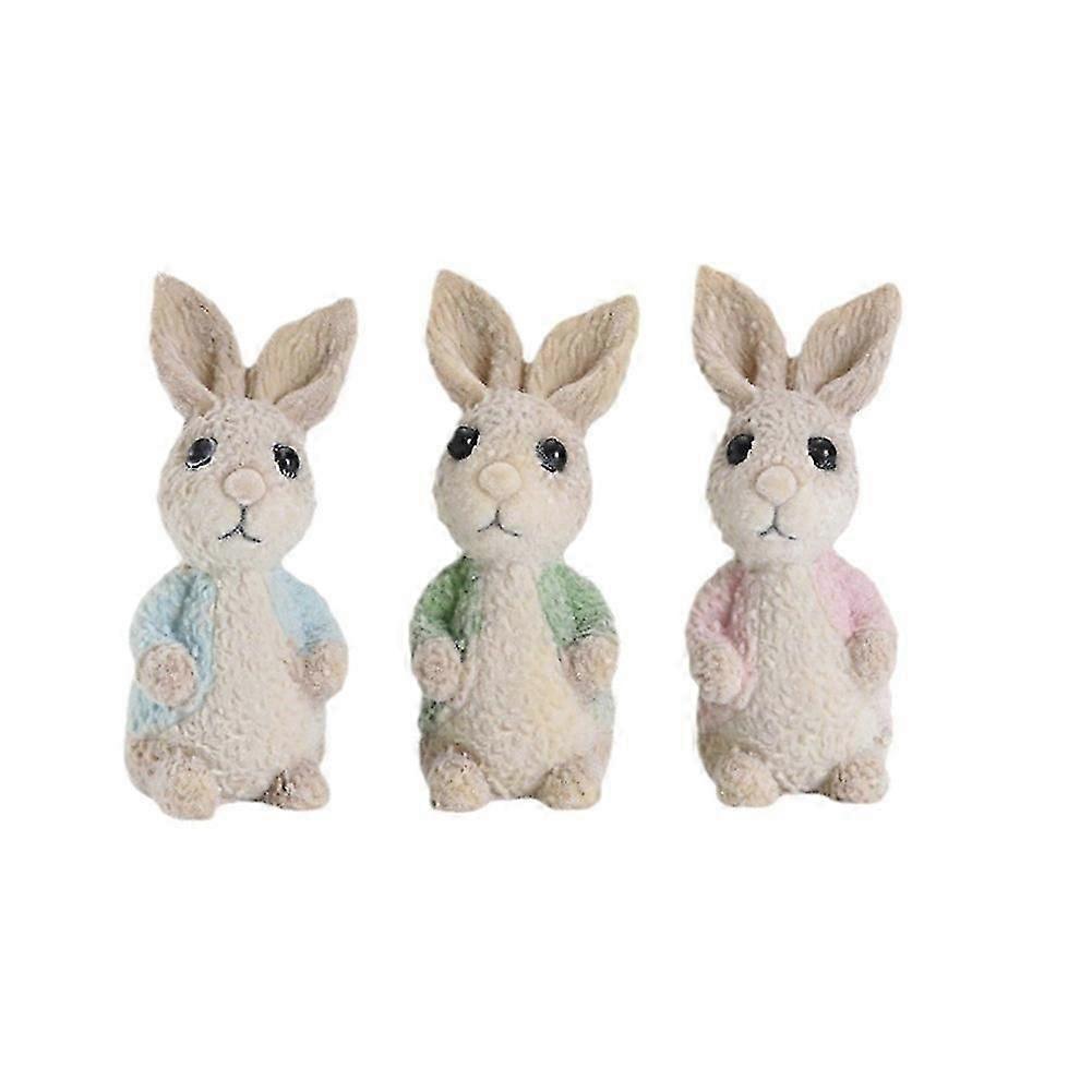 3Pcs Easter Day Bunny Decor Easter Spring Bunny Decor Handmade Figures compatible with Easter Decor Gift