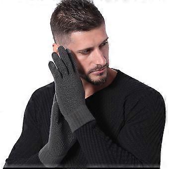 Guantes de invierno Hnd Protector en liquidación para hombre y mujer. Pantallas táctiles mejoradas, antideslizantes, con puño elástico de gel de silicona, forro térmico de punto suave. Colores: negro y gris.