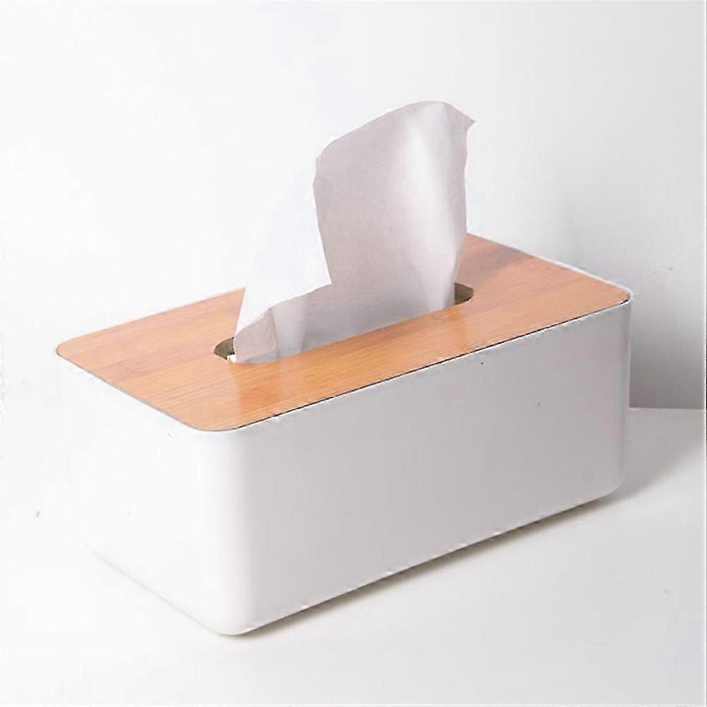Tissue Holder Rectangular Bamboo Tissue Storage Box for Home Office Use
